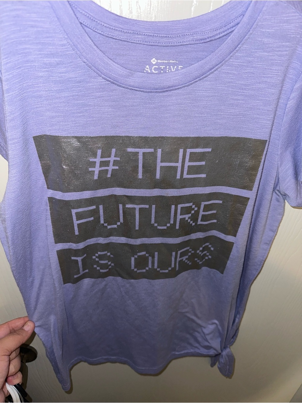 Active USA Kids Lavender Graphic Tee with Black Print